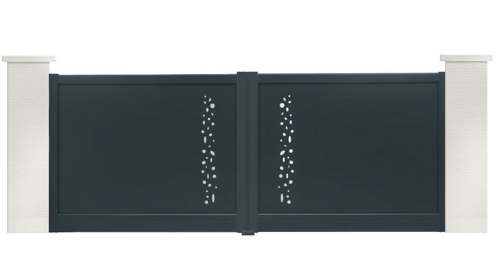 portail aluminium contemporain cobalt