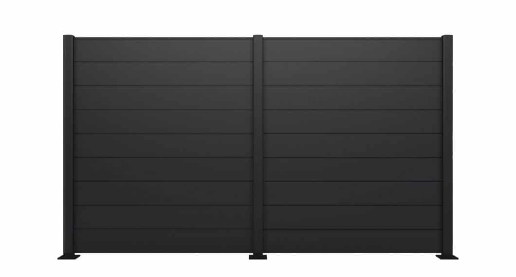 Claustra aluminium modèle Pinelia de la gamme Les Contemporains, présentée dans un coloris Noir 9005 SMF