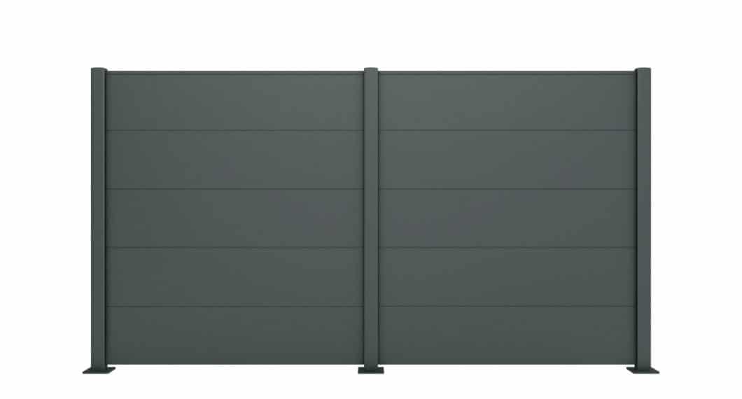 Claustra aluminium Primula, visible ici dans son Gris RAL 7012 SMF
