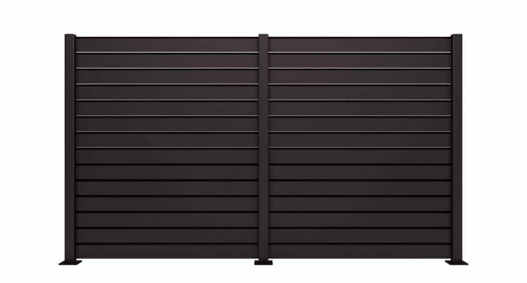 Claustra aluminium Zimbra présenté dans un profond Noir 9005 SMF