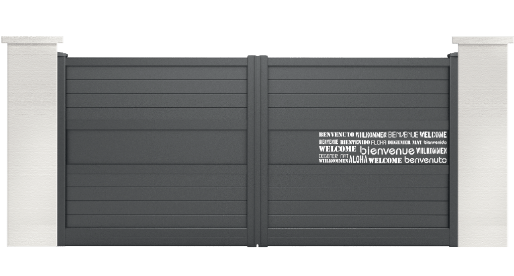 portail aluminium capret motif bienvenue