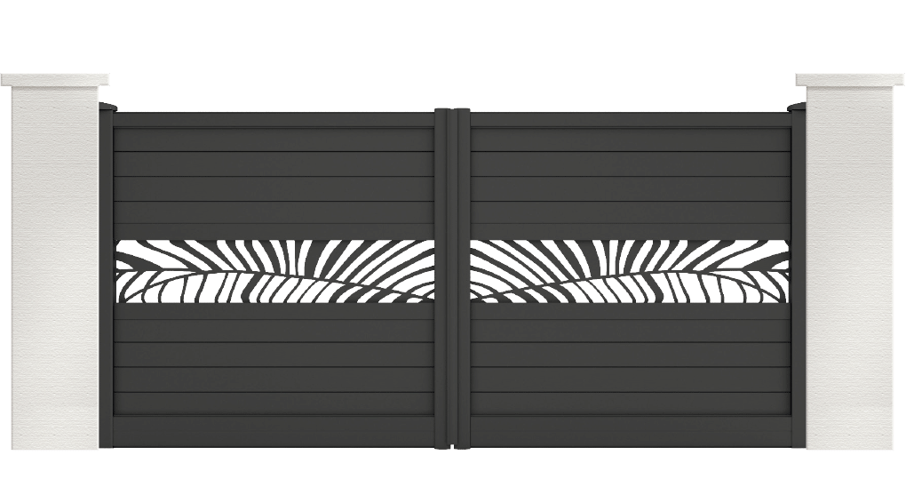 portail aluminium contemporain capret palmier
