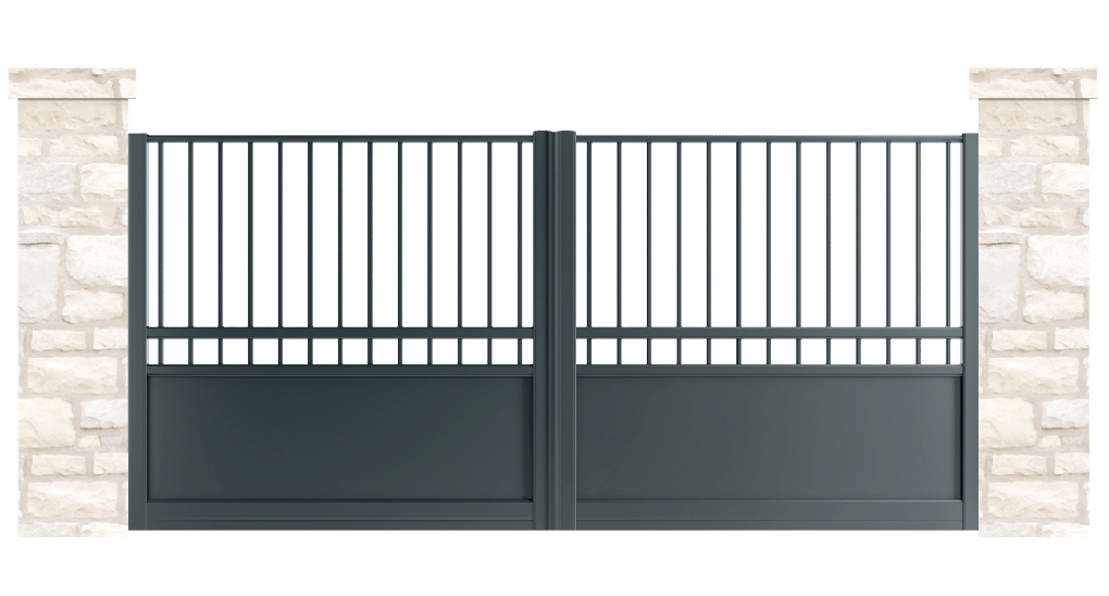 portail aluminium contemporain tourelle